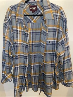 Alesbury Light Blue & Mustard Plaid Button-Down Shirt